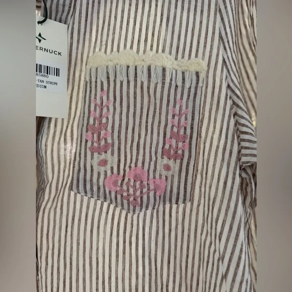 Tuckernuck Striped Dress with Pink Embroidery - Picture 3 of 6